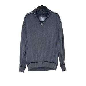 BKE Men's‎ Sweater Athletic Fit 100% Cotton Beach Look Jumper Pullover Gray XL